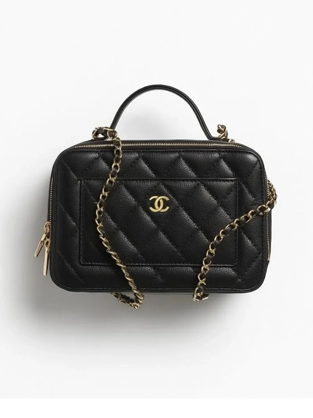Chanel Vanity with Chain – Black Caviar, Gold Hardware – 25B – NWT